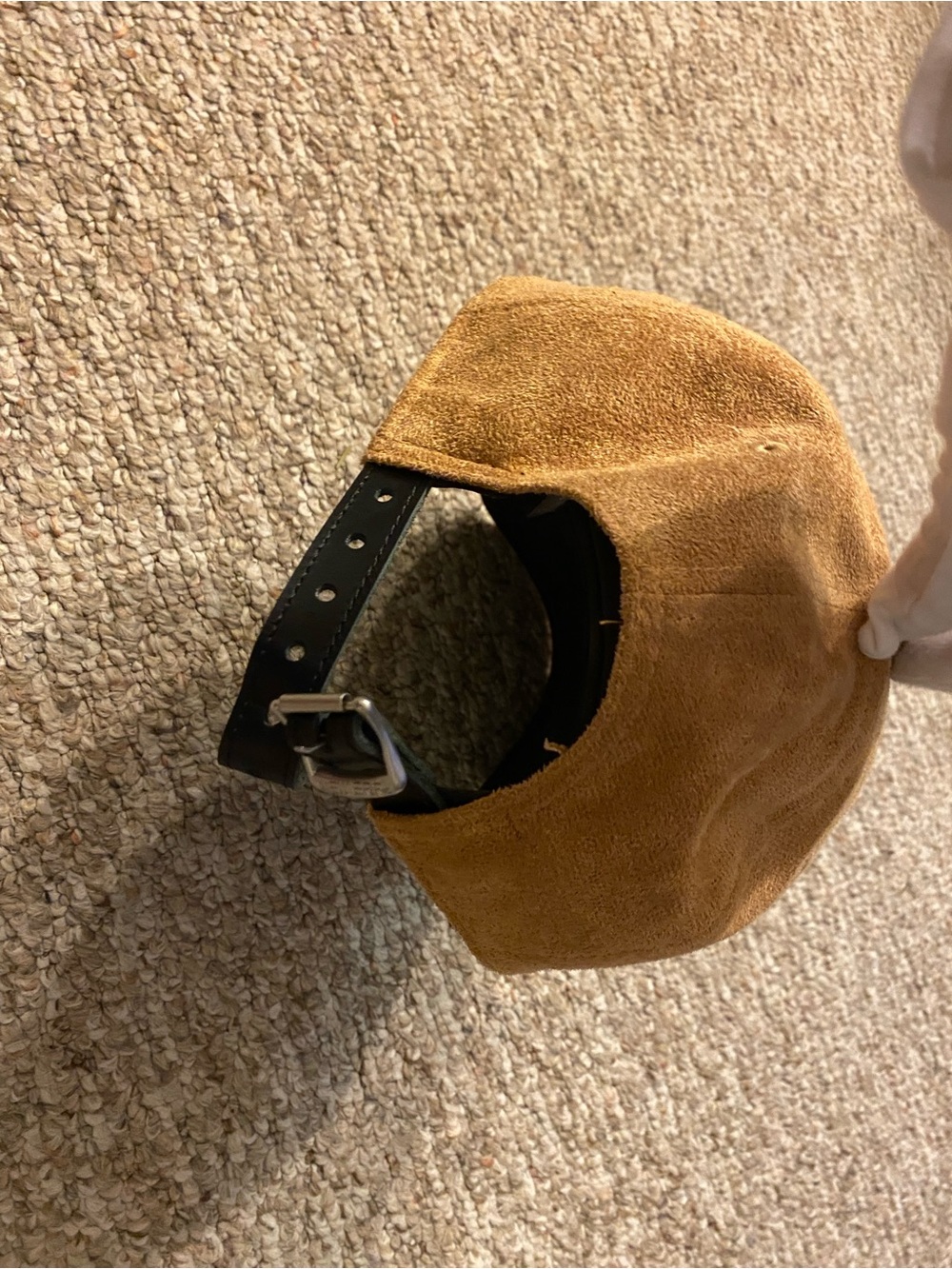 New-Mustard Suede Baseball Cap with Black 'A' Logo (Atlanta) - Picture 3 of 4